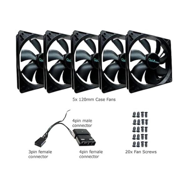 Apevia CF512SBK Ventilador silencioso 4.724 in 4 pines_4