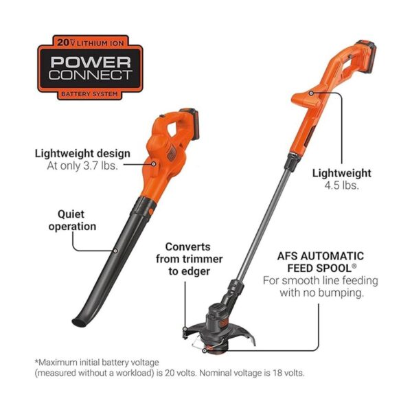 Black Decker Kit de cortador de céspedsoplador batería_2
