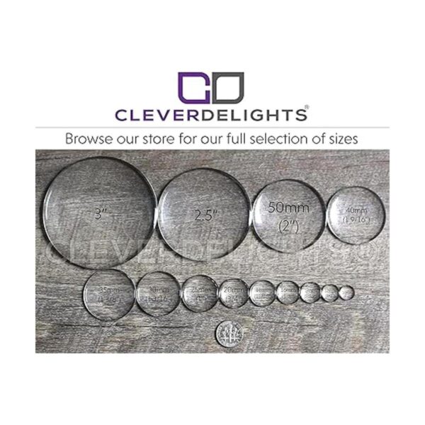 CleverDelights cabujones de cristal redondos de 1.969 in_3