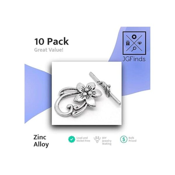 JGFinds Lily Flower Toggle Juego de 10 cierres de pulsera_2