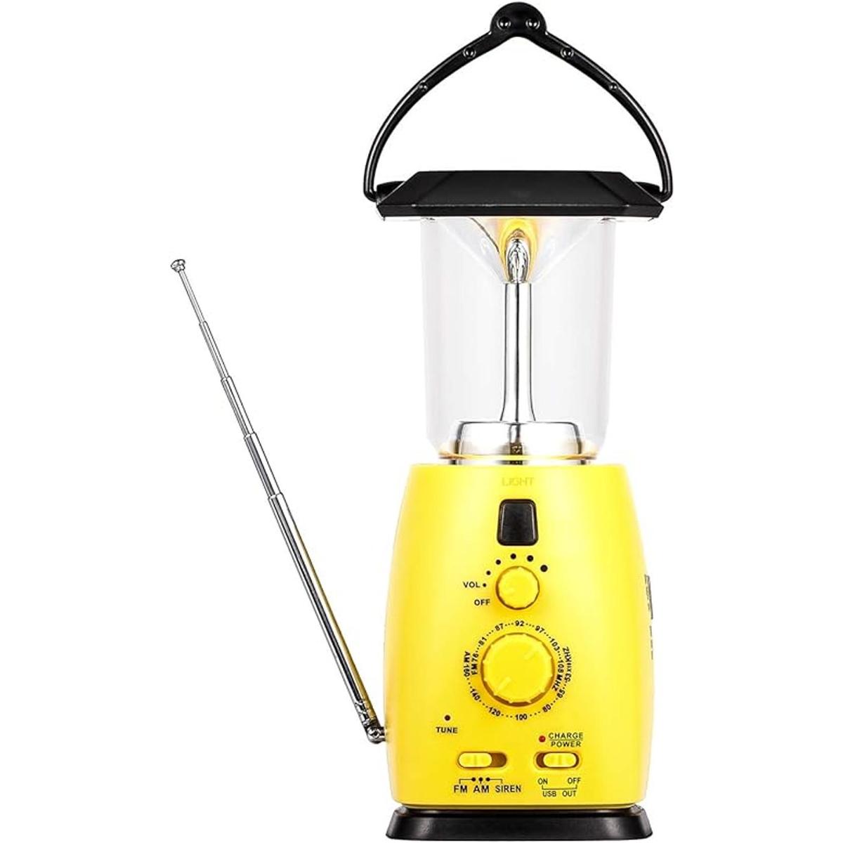 Linterna de camping recargable solar solar y manivela