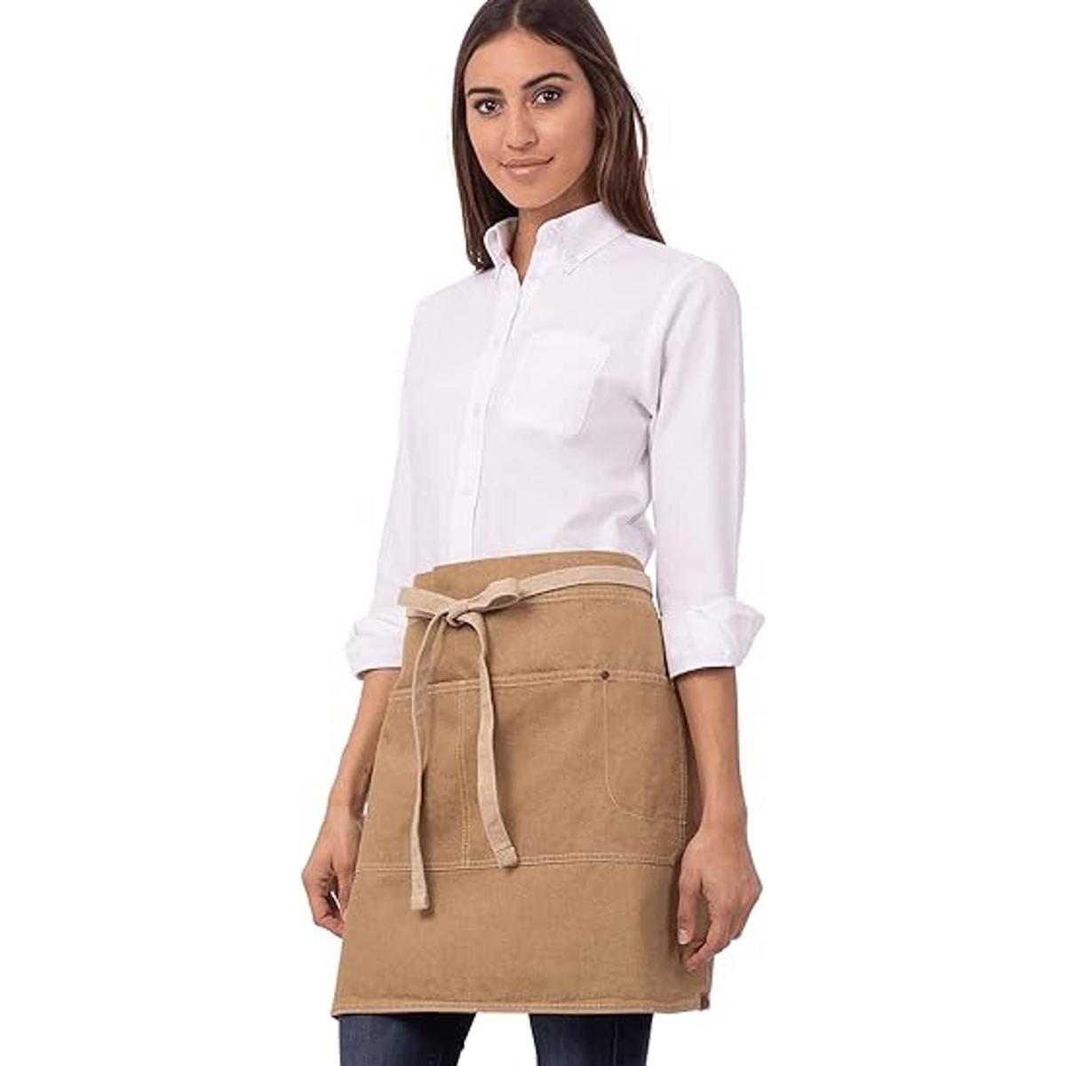 Chef Works Austin Half Bistro Apron Natural One Size