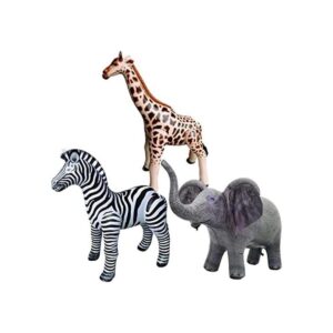 Jet Creations Safari Paquete de 3 elefantes de jirafa y_1