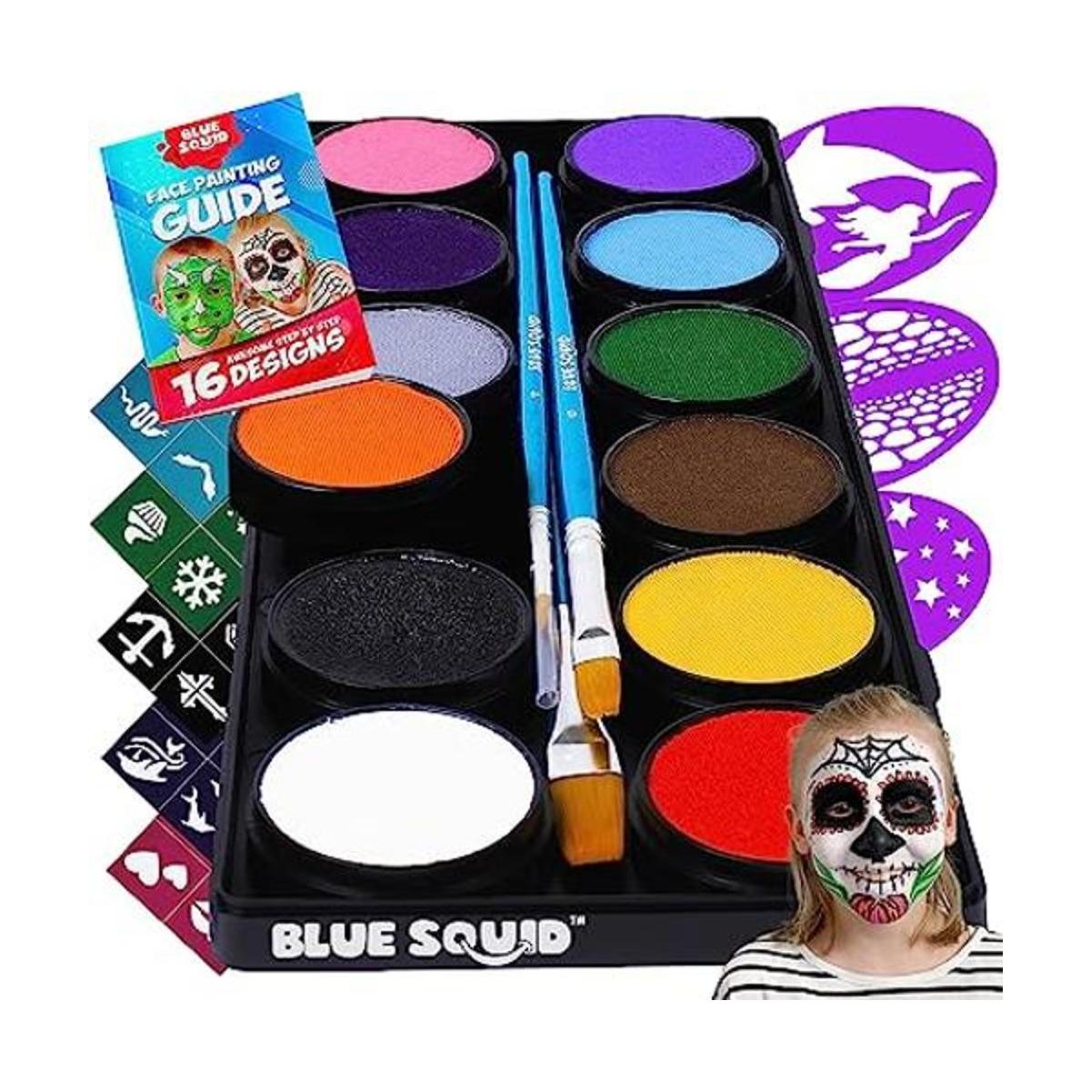 Blue Squid Kit de pintura facial para niños paleta de 12