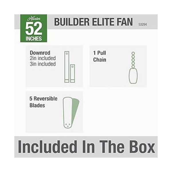 Hunter Ventilador de techo Builder Elite para interiores_4