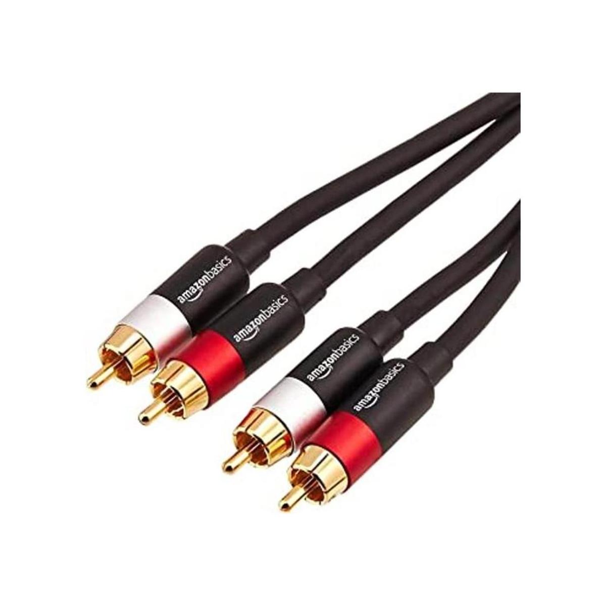 Cable de subwoofer estéreo de audio RCA de 2 machos a 2