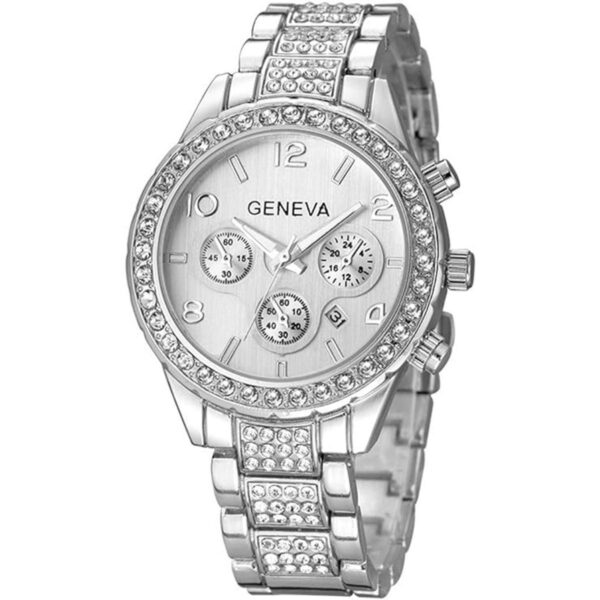 Fanmis lujoso reloj pulsera de acero inoxidable con_1