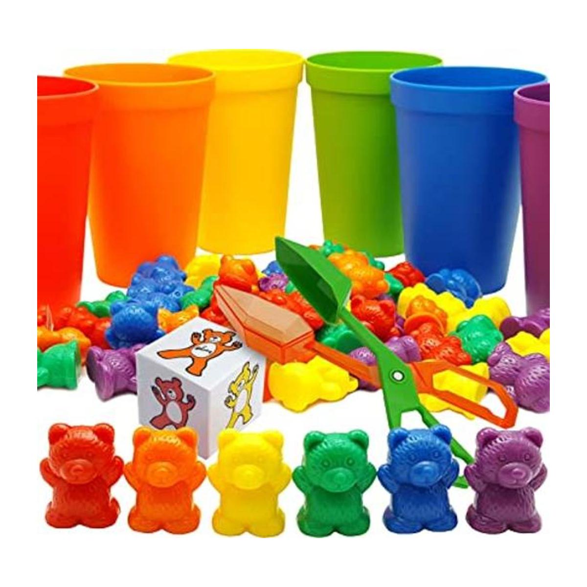 Skoolzy Juego de osos para contar con vasos a juego para