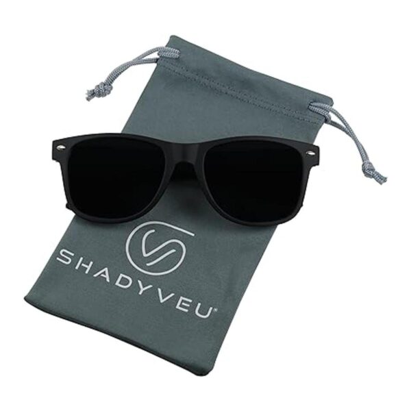 ShadyVEU Gafas de sol redondas con lente negra súper_4