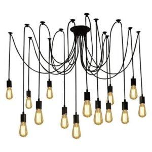 Fuloon Vintage Edison Lámpara de araña de techo ajustable_1