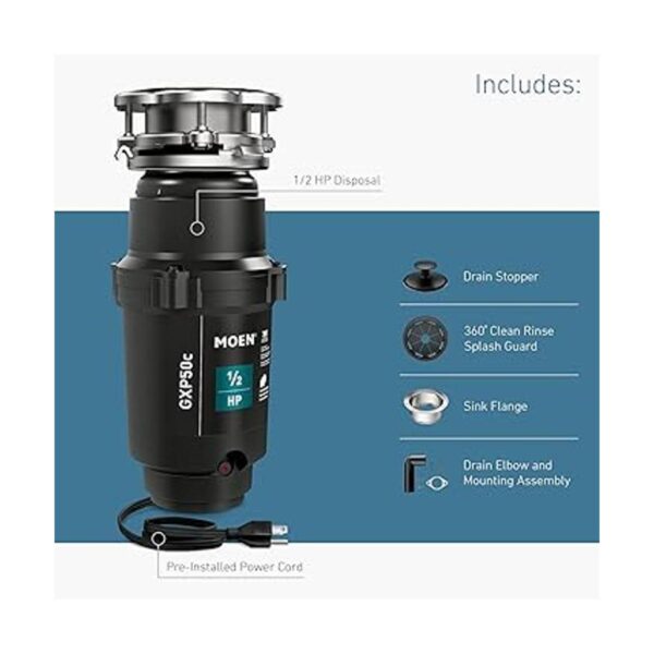 Moen GXP50C GX PRO Series 12 HP Triturador de basura_6