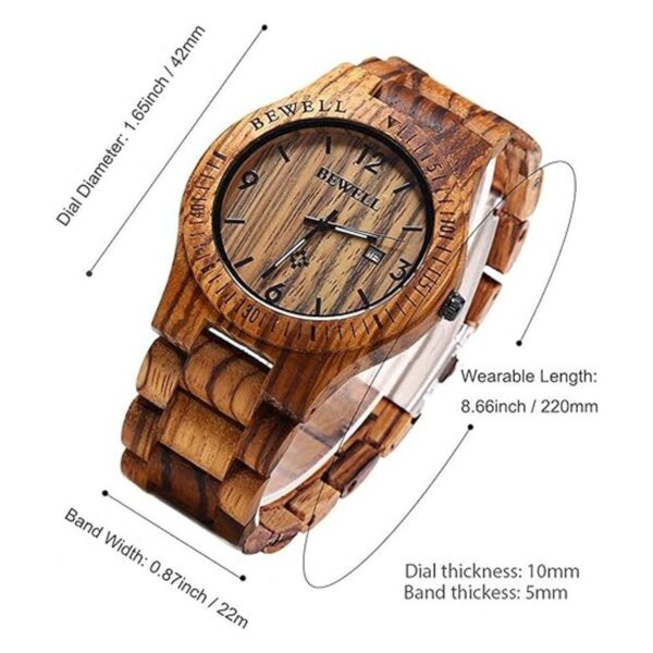 Bewell W086B Reloj de pulsera analógico ligero de cuarzo