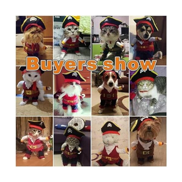 Idepet New Funny Pet Clothes Pirate Dog Cat Costume Suit