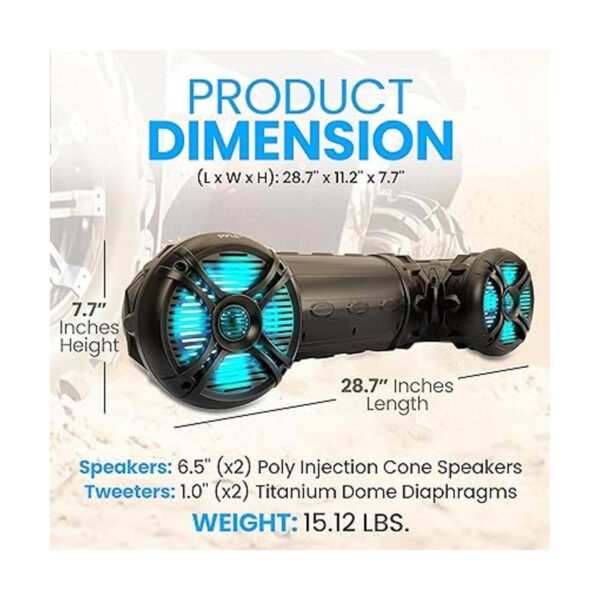 Pyle Altavoces marinos alimentados por ATV Bluetooth_2