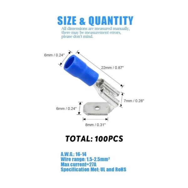 Glarks 100pcs 1614 calibre semi aislado Piggy Back Spade_2