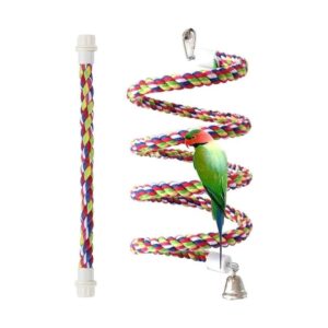 Pets vv Bird Rope Perch Parakeet Toys Spiral Bird Toy for_1