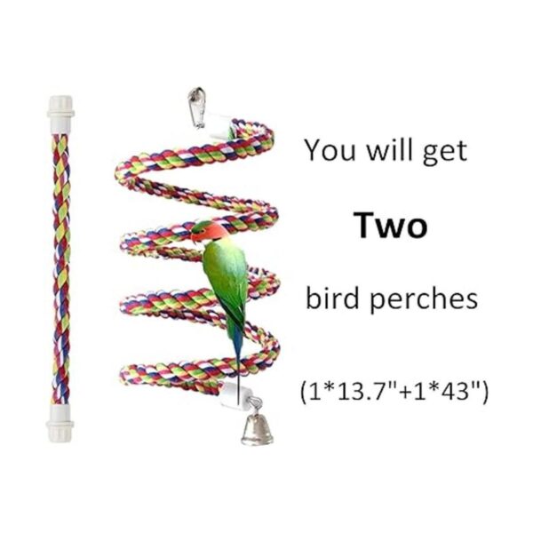 Pets vv Bird Rope Perch Parakeet Toys Spiral Bird Toy for_2