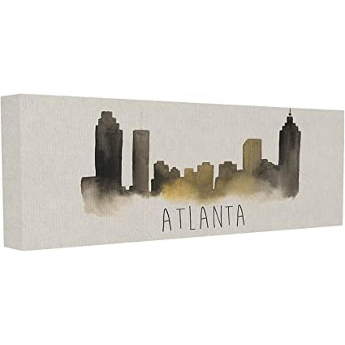 Stupell Decor Atlanta Skyline Silhouette Canvas Wall Art