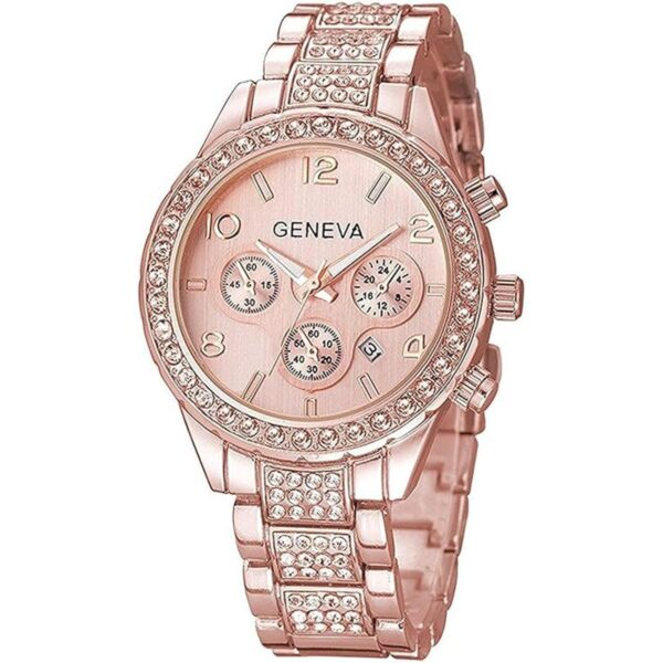 Reloj de cuarzo unisex de cristal de lujo con diamantes de_1