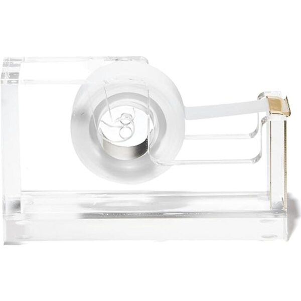 Dispensador de cinta acrílica y dorada de OfficeGoods un_2