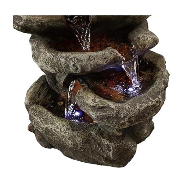 Sunnydaze Fuente de agua de mesa 6Tier Stone Falls con