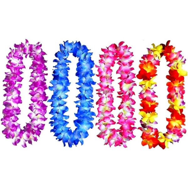 Collar hawaiano para fiesta ondulado imitación de flor de