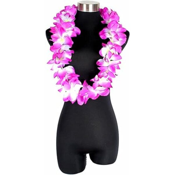 Collar hawaiano para fiesta ondulado imitación de flor de