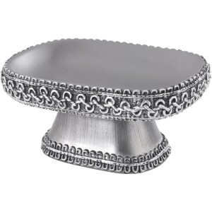 Avanti Linens Medallón Trenzado Plata y Jabonera de resina_1