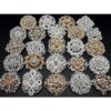 Juego de 24 broches de flores de cristal de diamantes de