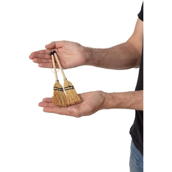 MENDI Mini escoba hecha a mano 2 piezas escoba de maíz_4