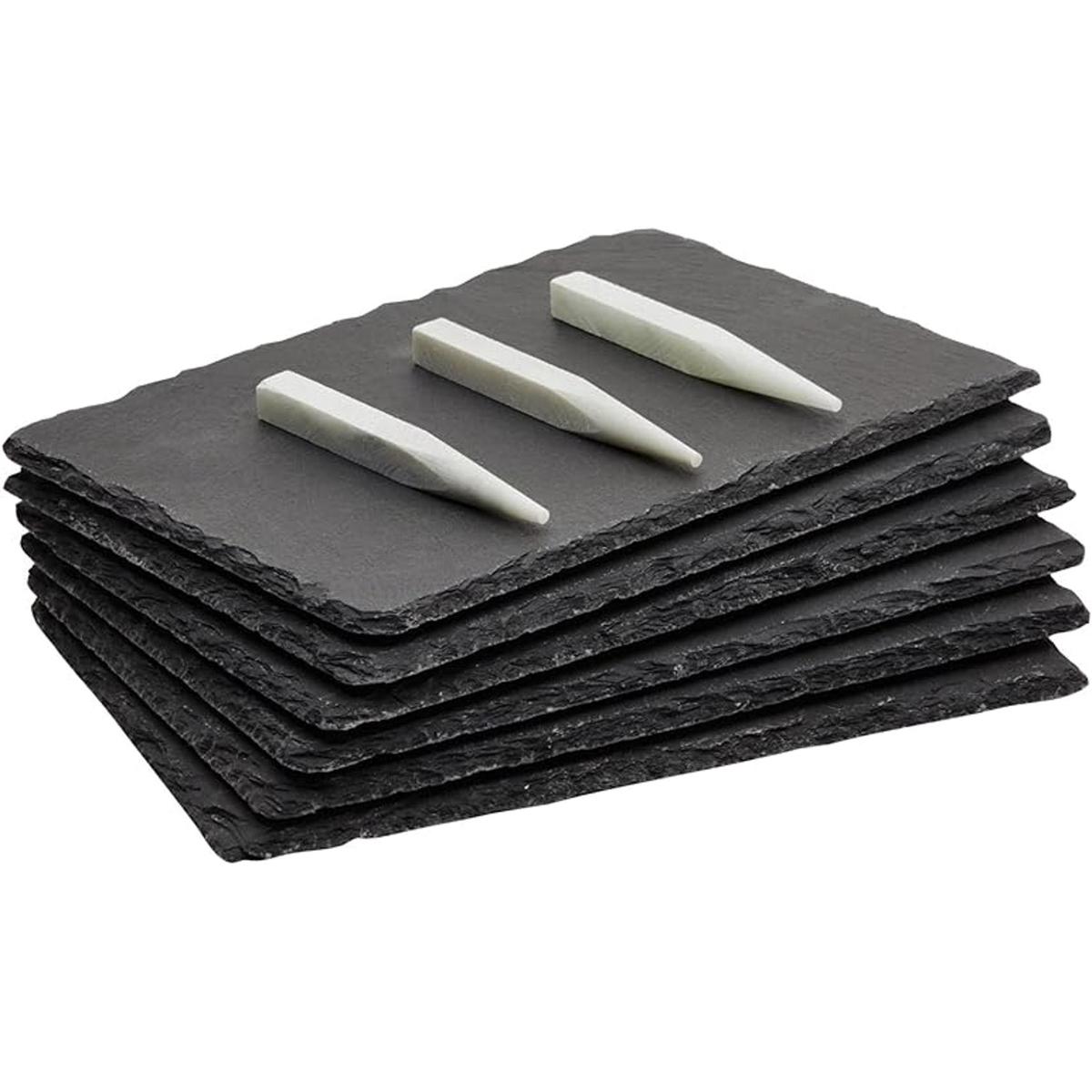 Minitablas de pizarra para servir quesos. Charolas de