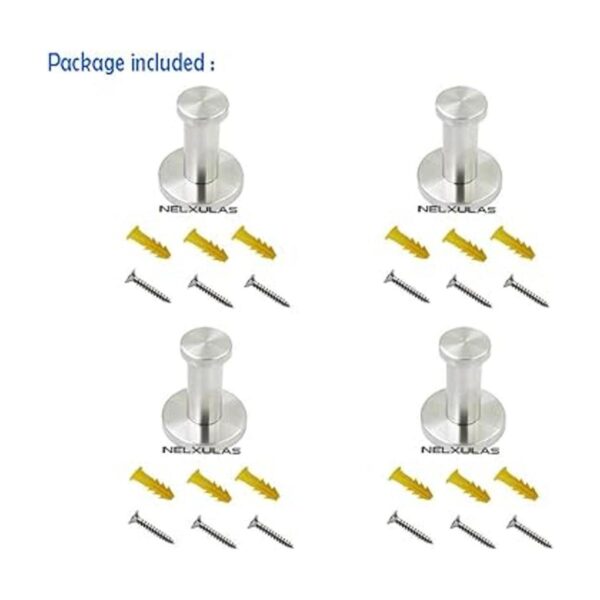NELXULAS Ganchos cortos de acero inoxidable cepillado para_2