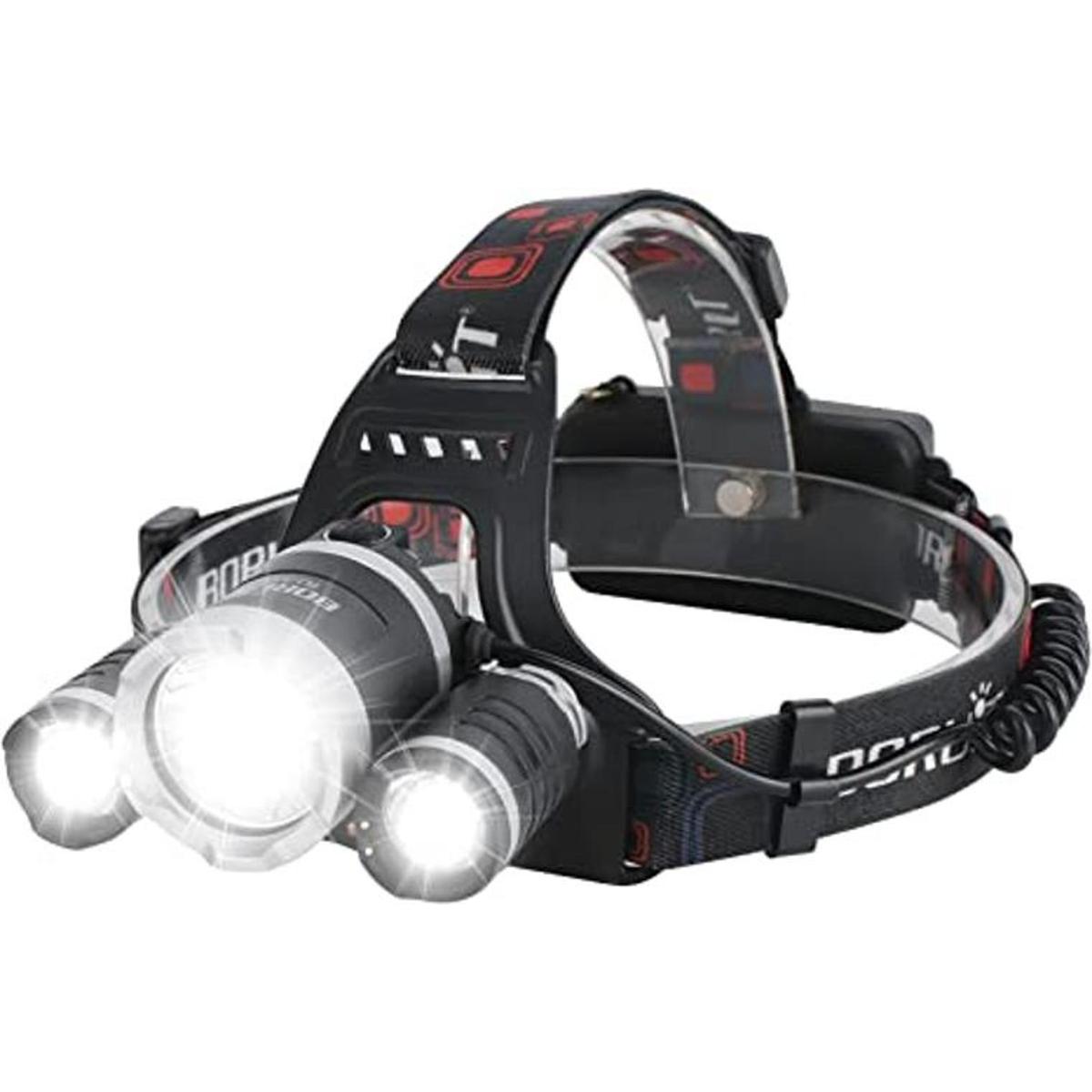 Boruit RJ3000 faro delantero recargable LED súper