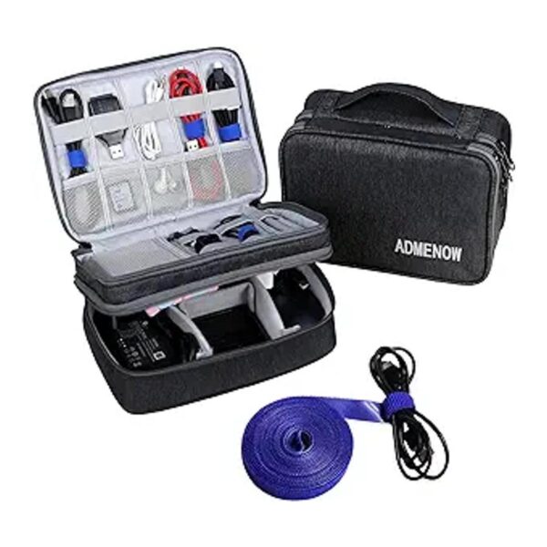 Organizador de electrónicos para viaje bolsa de cordón_1