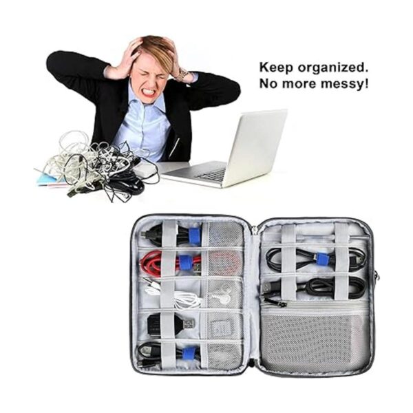Organizador de electrónicos para viaje bolsa de cordón_2