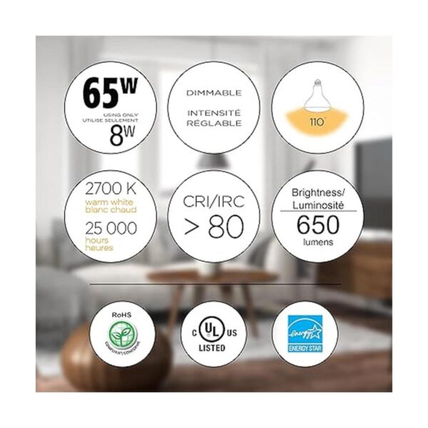 Luminus plyc5294 BR30 8 W 65 W 650 lúmenes blanco_3
