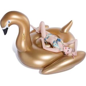 Jasonwell Giant Inflatable Pool Float Golden Swan Pegasus_1