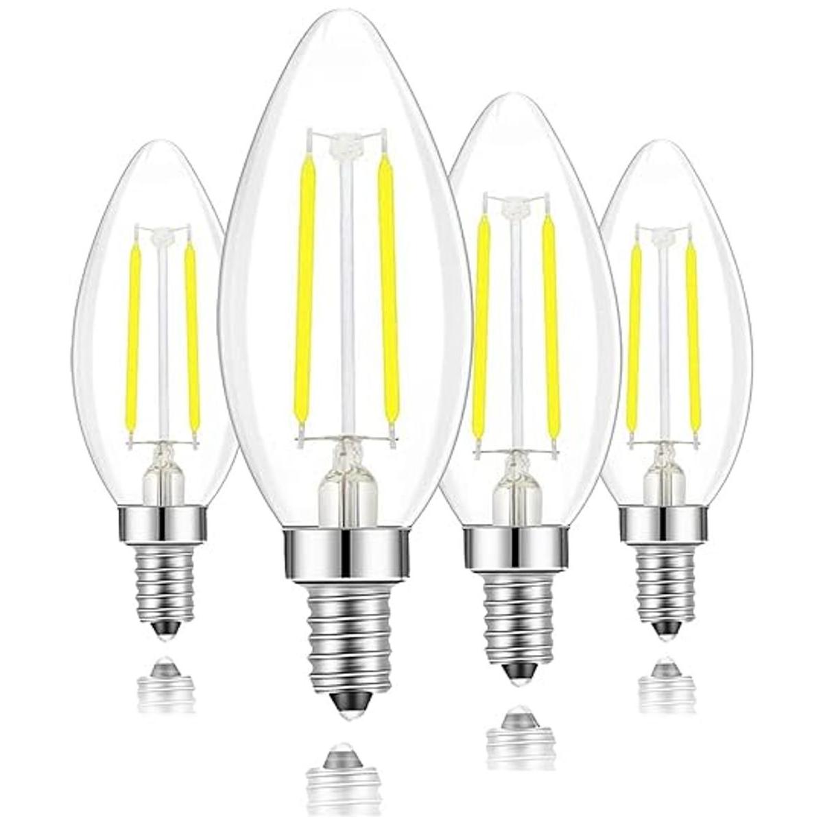 Lamsky Bombilla LED E14 con forma de vela de filamento