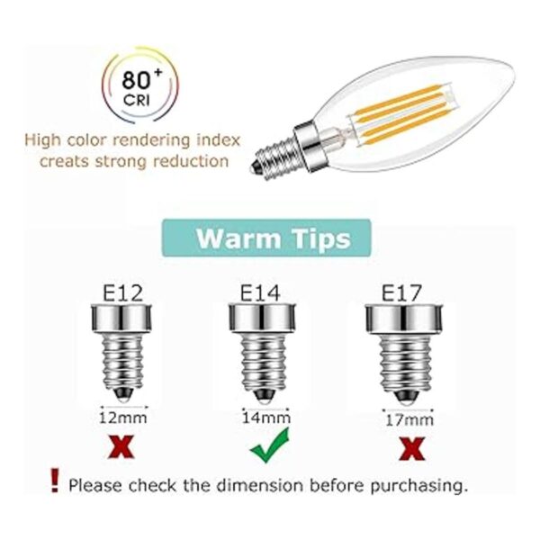 Lamsky Bombilla LED de base E14 con forma de vela de