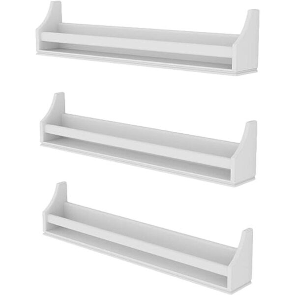 Conjunto de 3 estanterías de pared resistentes de madera