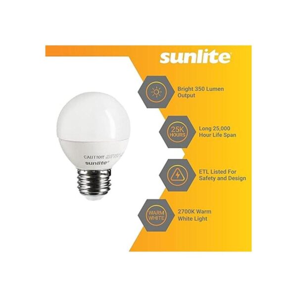 Sunlite Bombilla LED G16 Globe de 5 W equivalente a 40