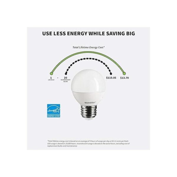 Sunlite Bombilla LED G16 Globe de 5 W equivalente a 40