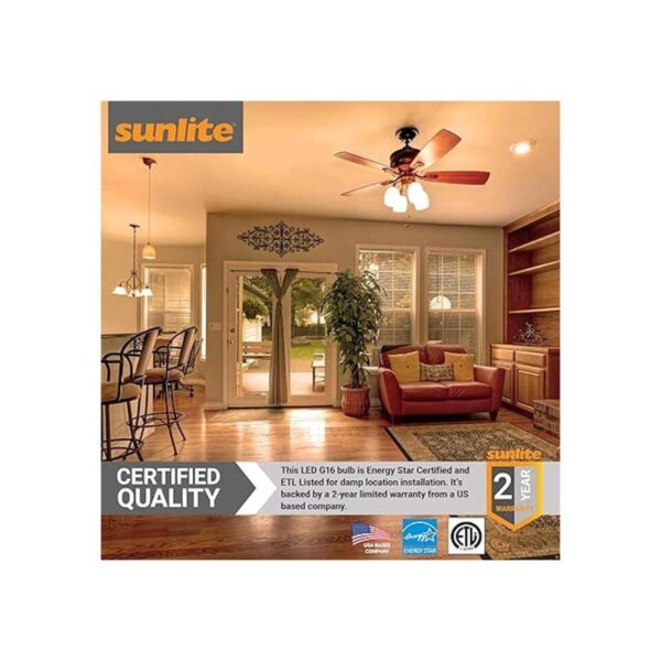 Sunlite Bombilla LED G16 Globe de 5 W equivalente a 40