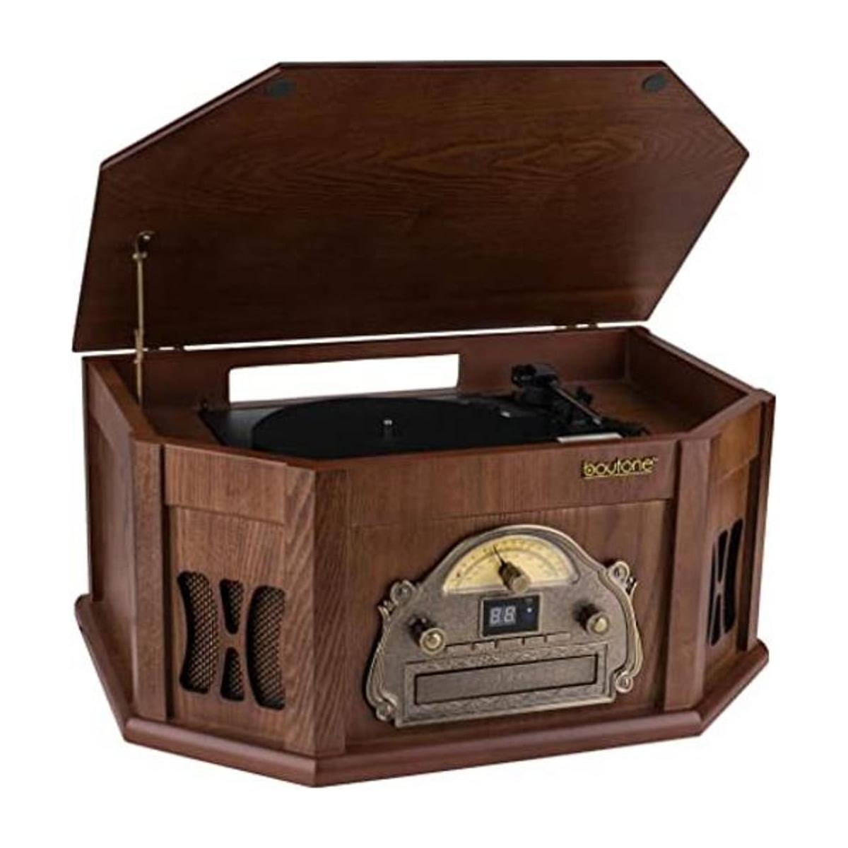 Boytone BT25MB Sistema estéreo de tocadiscos clásico de