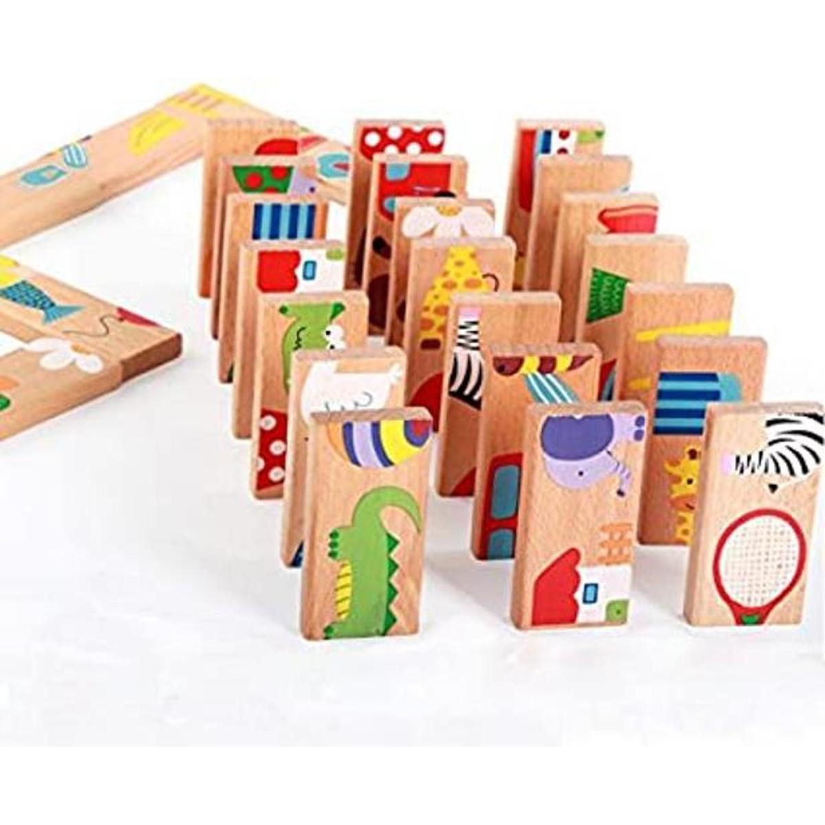 GracesDawn 28 piezas de juguete educativo de madera dominó
