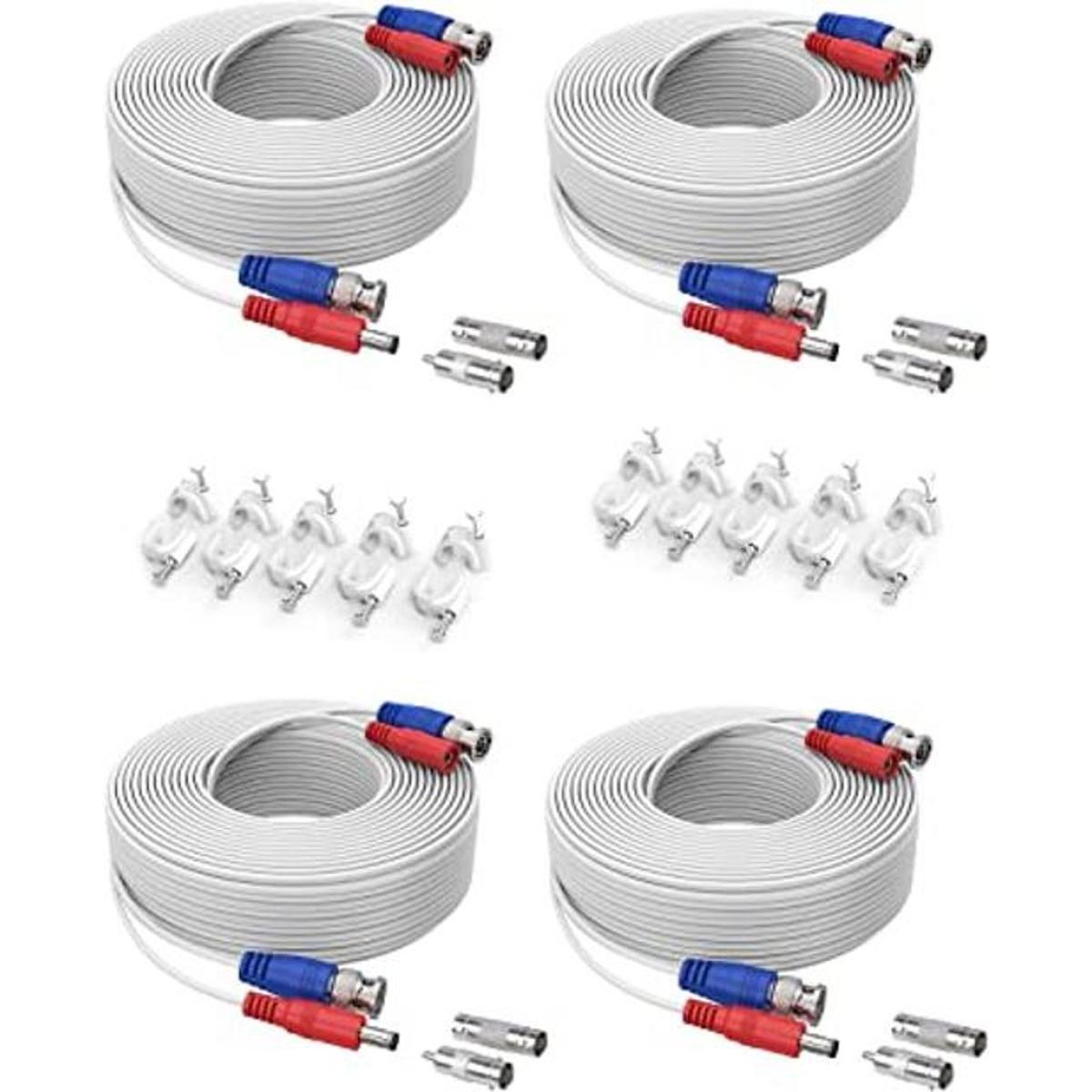 SANNCE 4 Pack 100 ft pies Video Cables de alimentación