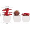 MyGift Surtido de plantas suculentas rojas artificiales_5