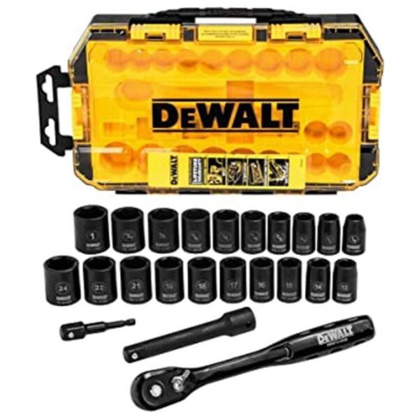 DEWALT caja rígida set de 23 piezas de llaves tubo de 12_1