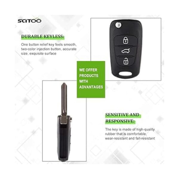 SCITOO 2 piezas de 3 botones para llavero de entrada sin_4
