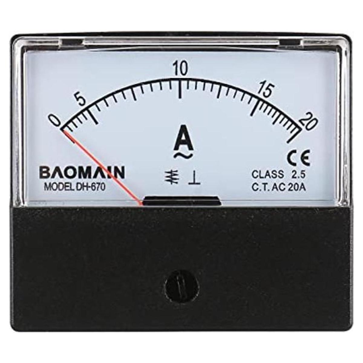 Baomain amperímetro DH670 AC 0 20 A rectangular Ampere